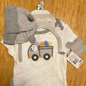 Three piece set cap one piece and pants